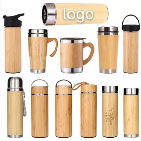 Eco-Friendly Bamboo Mug - Custom Logo Stainless Steel Tumbler
